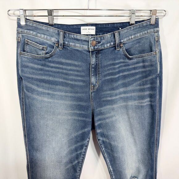 Lane Bryant Plus Size 20 Jeans‎ Ripped Distressed Raw Hem Skinny Stretch 475 - Picture 3 of 13